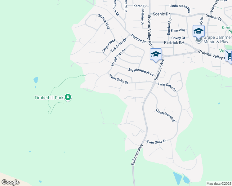 map of restaurants, bars, coffee shops, grocery stores, and more near 1131 Estates Drive in Napa