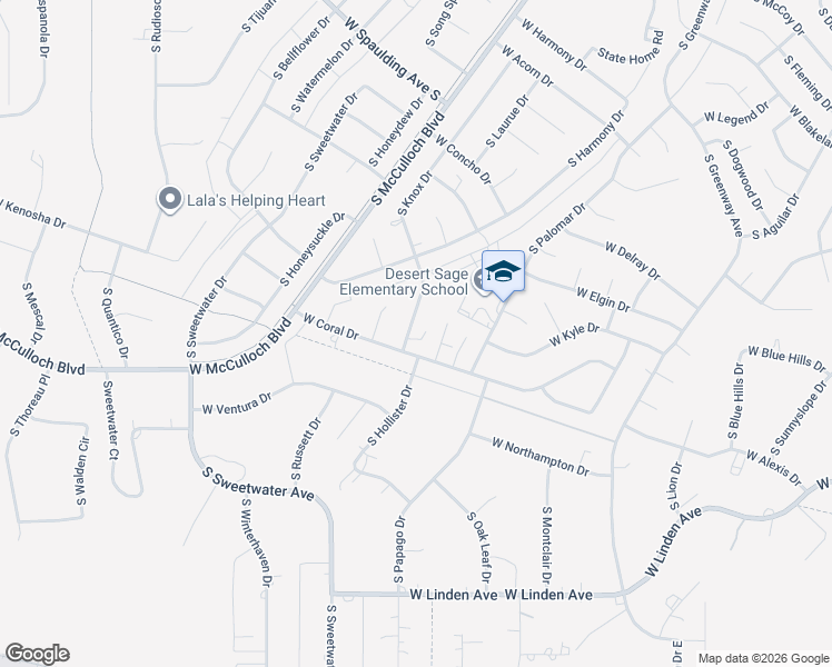 map of restaurants, bars, coffee shops, grocery stores, and more near 371 West Coral Drive in Pueblo West