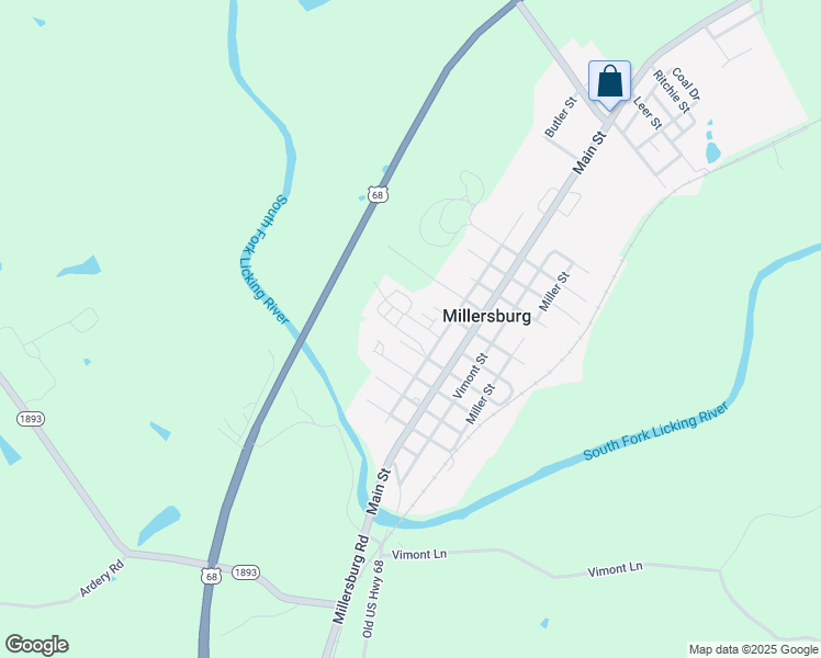 map of restaurants, bars, coffee shops, grocery stores, and more near in Millersburg