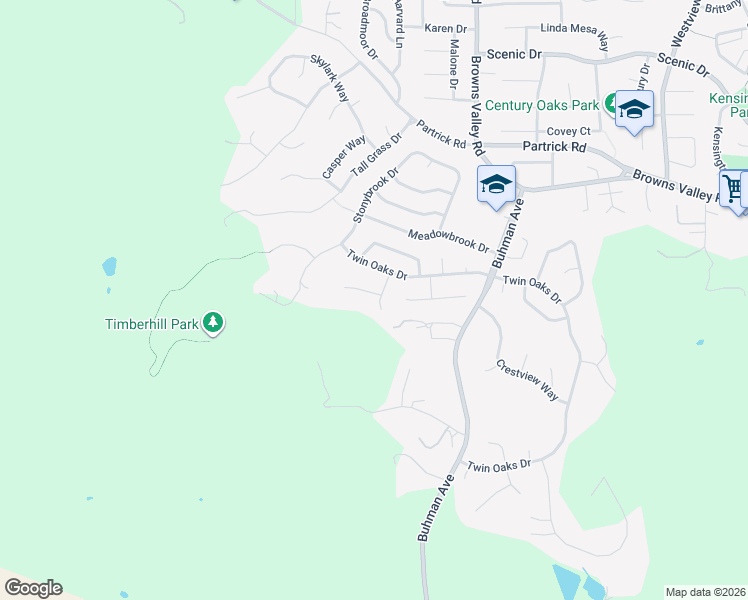 map of restaurants, bars, coffee shops, grocery stores, and more near 3537 Lowrey Court in Napa