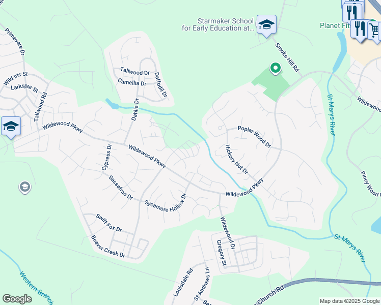 map of restaurants, bars, coffee shops, grocery stores, and more near 44140 Outrigger Way in California