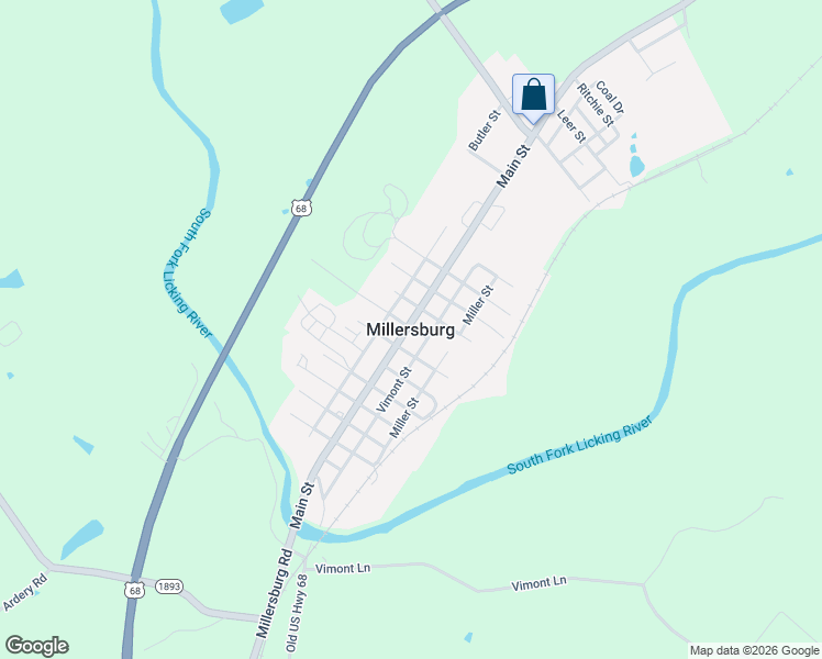 map of restaurants, bars, coffee shops, grocery stores, and more near in Millersburg