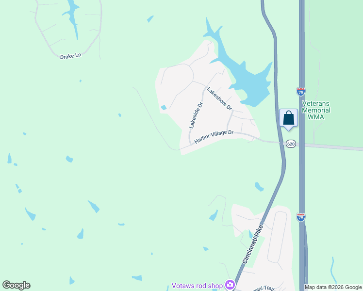 map of restaurants, bars, coffee shops, grocery stores, and more near 233 Harbor Village Drive in Georgetown