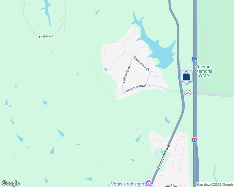 map of restaurants, bars, coffee shops, grocery stores, and more near 233 Harbor Village Drive in Georgetown