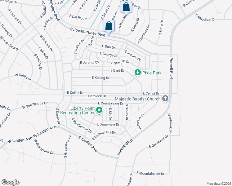 map of restaurants, bars, coffee shops, grocery stores, and more near 255 East Cellini Drive in Pueblo West