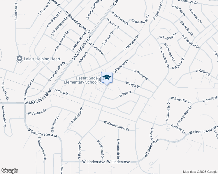 map of restaurants, bars, coffee shops, grocery stores, and more near 935 South Palomar Drive in Pueblo West