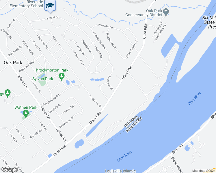 map of restaurants, bars, coffee shops, grocery stores, and more near 211 Fairwood Drive in Jeffersonville