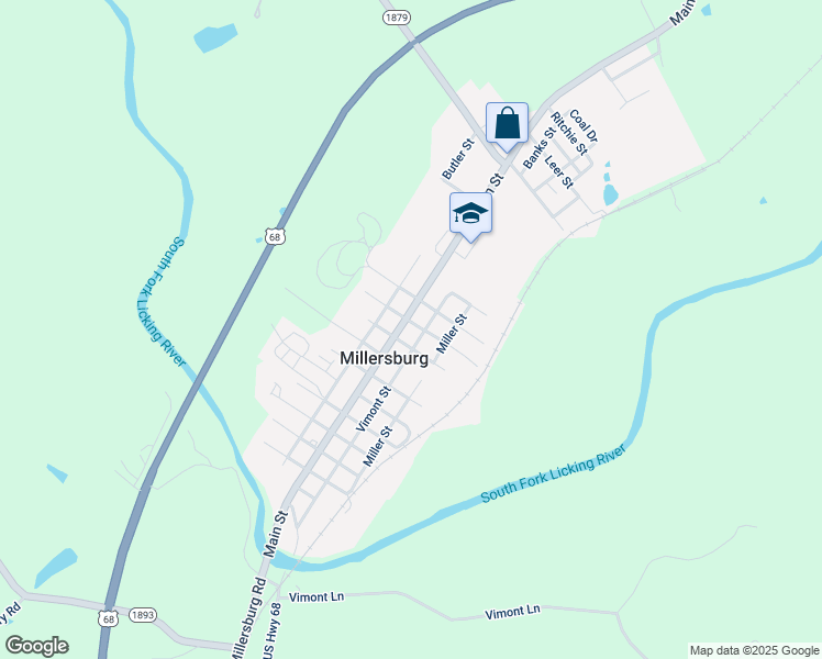 map of restaurants, bars, coffee shops, grocery stores, and more near in Millersburg