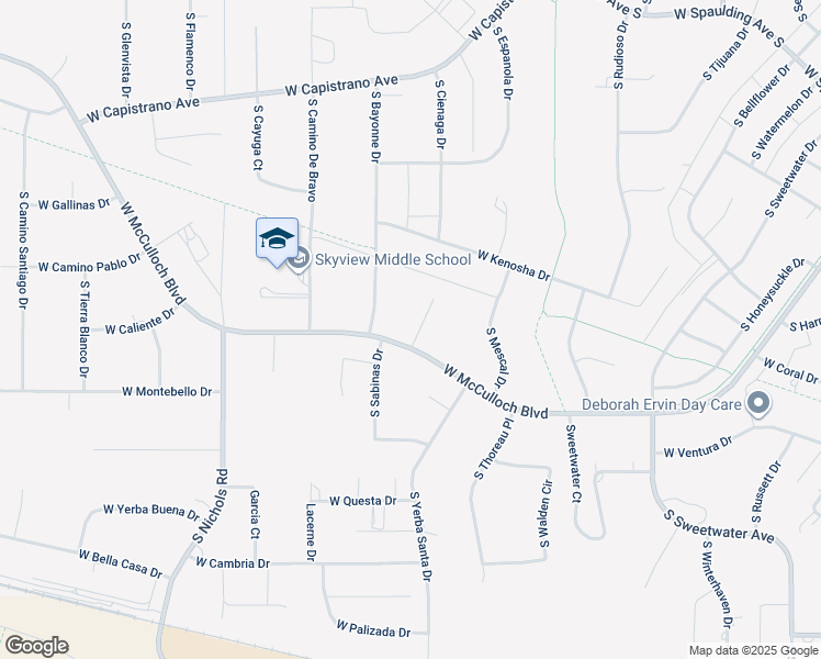 map of restaurants, bars, coffee shops, grocery stores, and more near 1098 South Mcculloch Way in Pueblo West