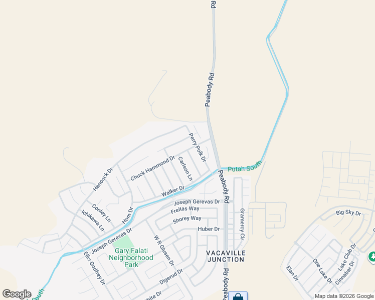 map of restaurants, bars, coffee shops, grocery stores, and more near Jacque Bell Lane in Fairfield
