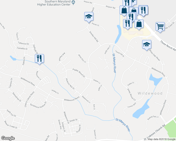 map of restaurants, bars, coffee shops, grocery stores, and more near 23210 Stoney Hill Lane in California