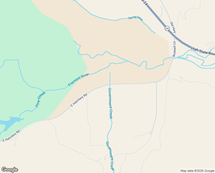 map of restaurants, bars, coffee shops, grocery stores, and more near 882 East West Hatchery Road in Bicknell