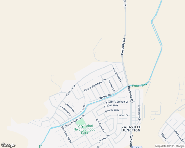 map of restaurants, bars, coffee shops, grocery stores, and more near 2445 Hancock Drive in Fairfield