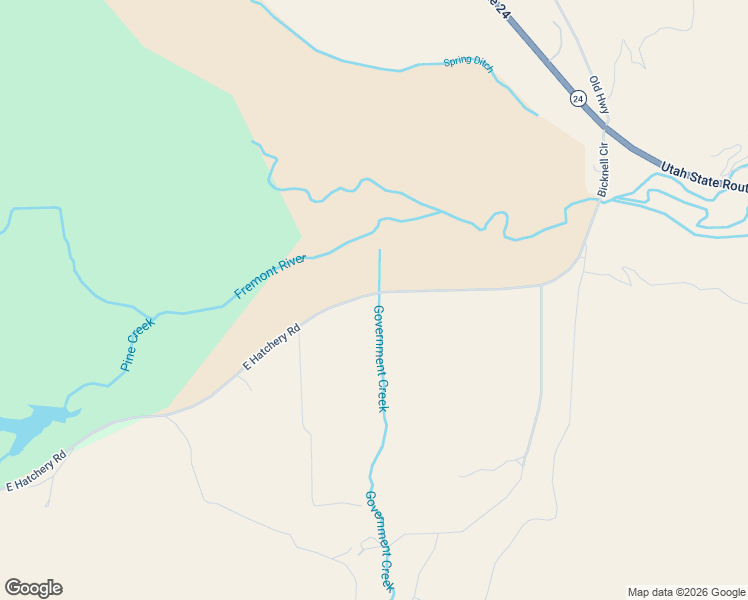 map of restaurants, bars, coffee shops, grocery stores, and more near 882 East West Hatchery Road in Bicknell