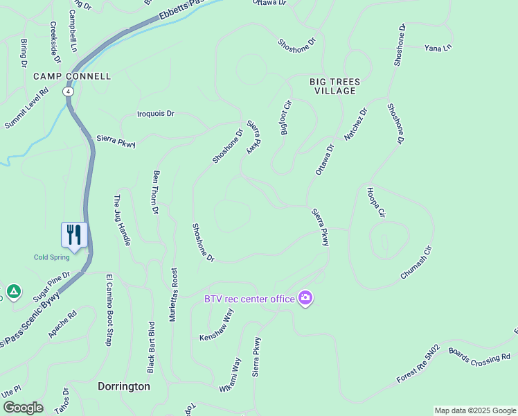 map of restaurants, bars, coffee shops, grocery stores, and more near 3285 Pocatello Circle in Camp Connell
