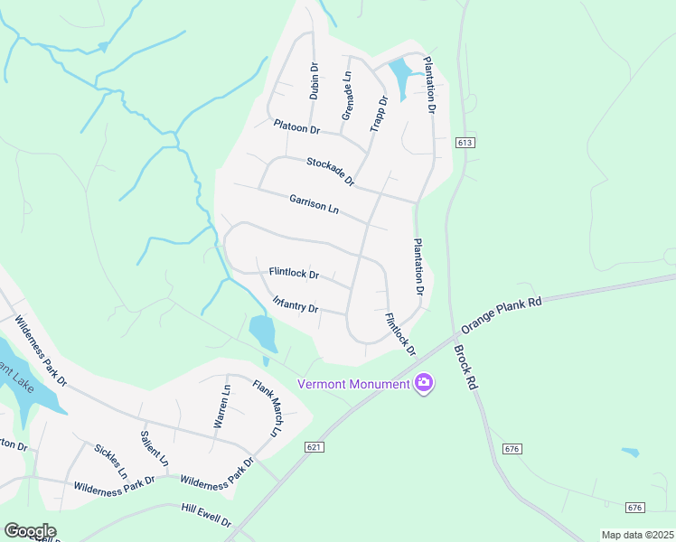 map of restaurants, bars, coffee shops, grocery stores, and more near 13218 Flintlock Drive in Spotsylvania