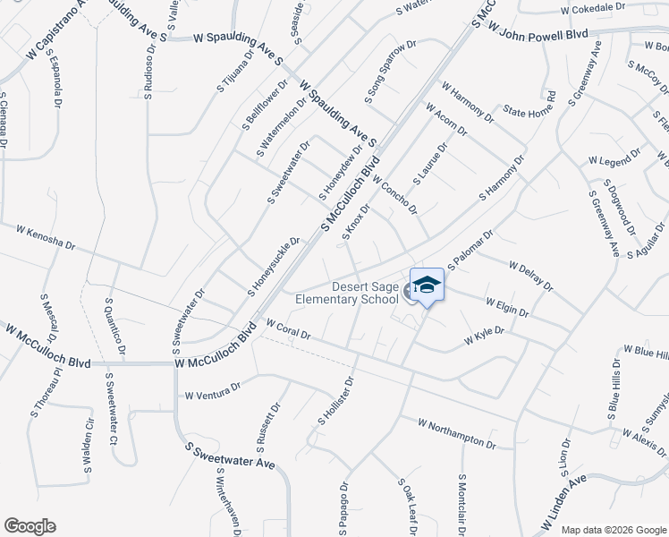 map of restaurants, bars, coffee shops, grocery stores, and more near 948 S Harmony Ln in Pueblo West