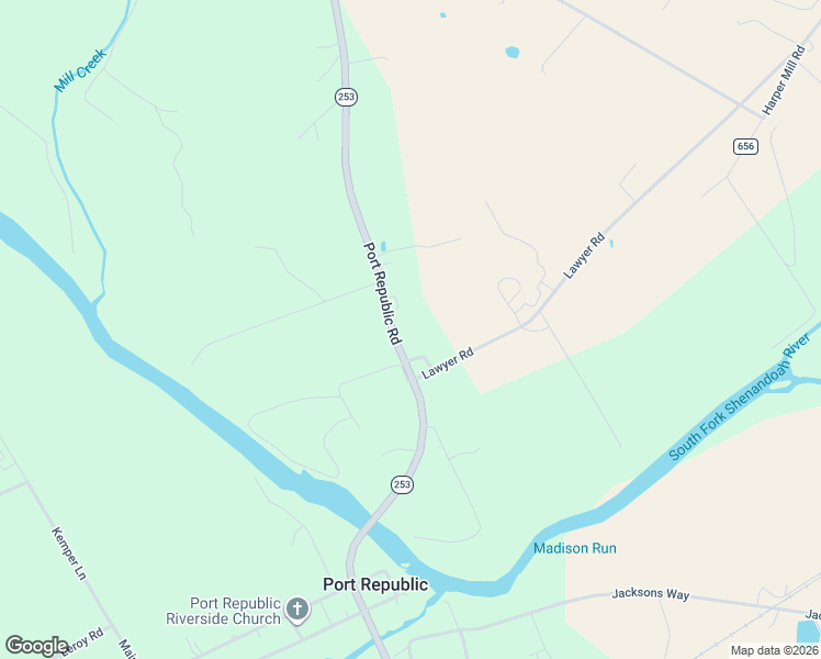 map of restaurants, bars, coffee shops, grocery stores, and more near 10041 Port Republic Road in Port Republic