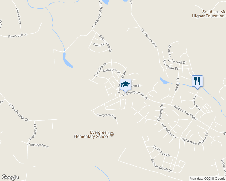 map of restaurants, bars, coffee shops, grocery stores, and more near 43651 Marguerite Street in California