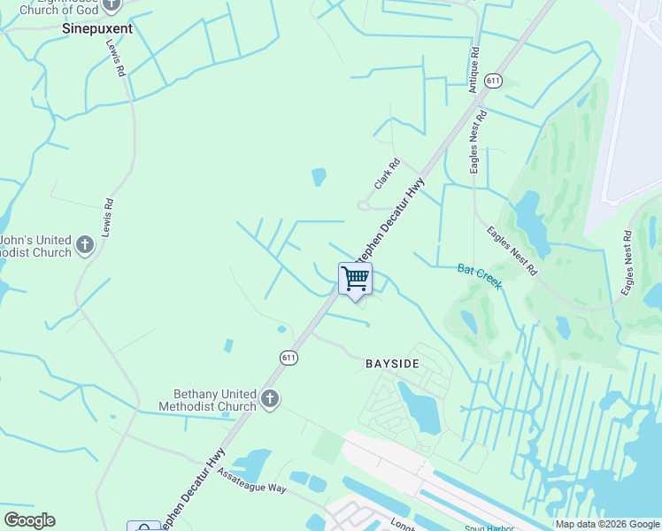 map of restaurants, bars, coffee shops, grocery stores, and more near 8847 Stephen Decatur Hwy in Berlin