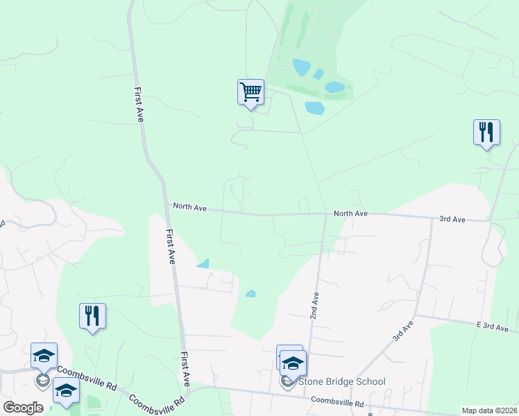 map of restaurants, bars, coffee shops, grocery stores, and more near 2070 North Avenue in Napa