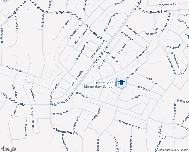 map of restaurants, bars, coffee shops, grocery stores, and more near 948 South Harmony Lane in Pueblo West