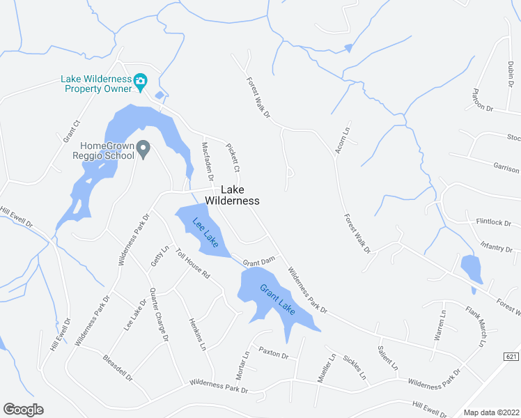 map of restaurants, bars, coffee shops, grocery stores, and more near 11809 Wilderness Park Drive in Spotsylvania