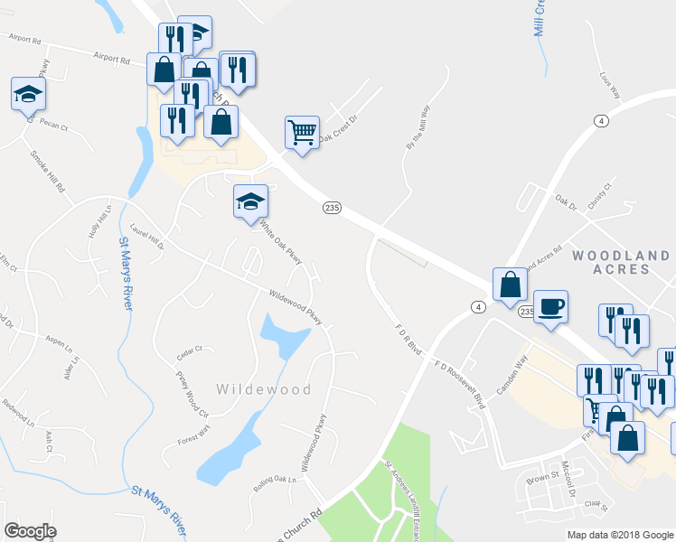 map of restaurants, bars, coffee shops, grocery stores, and more near 44760 Jeeter Way in California