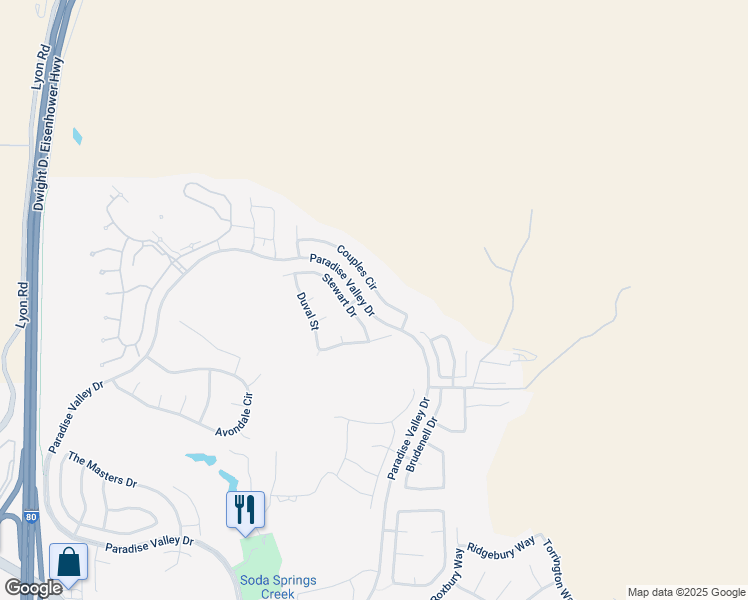 map of restaurants, bars, coffee shops, grocery stores, and more near 1427 Couples Circle in Fairfield