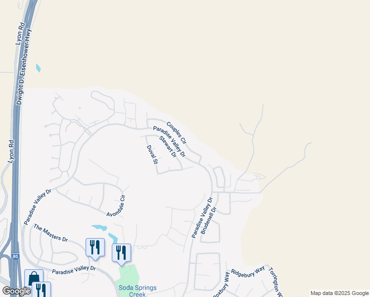 map of restaurants, bars, coffee shops, grocery stores, and more near 1427 Couples Circle in Fairfield