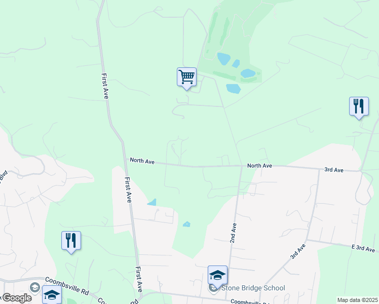 map of restaurants, bars, coffee shops, grocery stores, and more near 2058 North Avenue in Napa