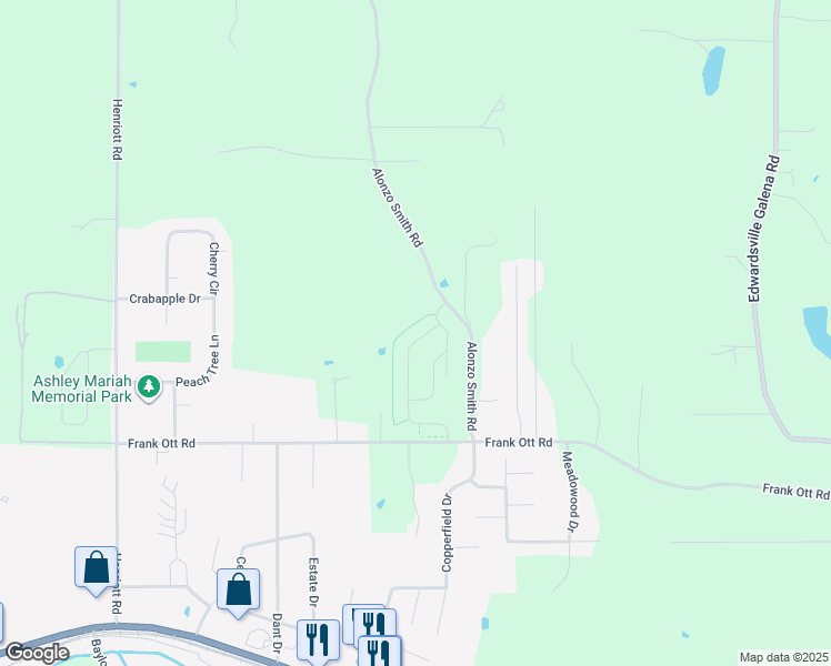 map of restaurants, bars, coffee shops, grocery stores, and more near 2390 Alonzo Smith Road in Georgetown