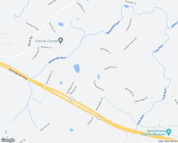 map of restaurants, bars, coffee shops, grocery stores, and more near 12705 Wesley Drive in Fredericksburg