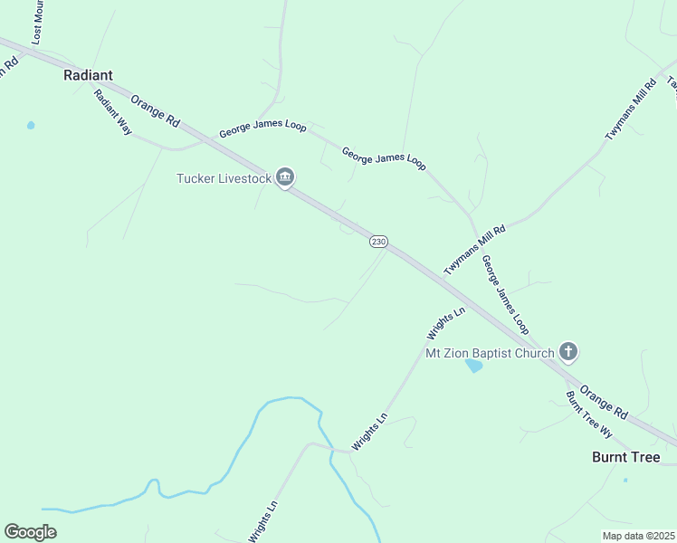 map of restaurants, bars, coffee shops, grocery stores, and more near 5844 Orange Road in Radiant