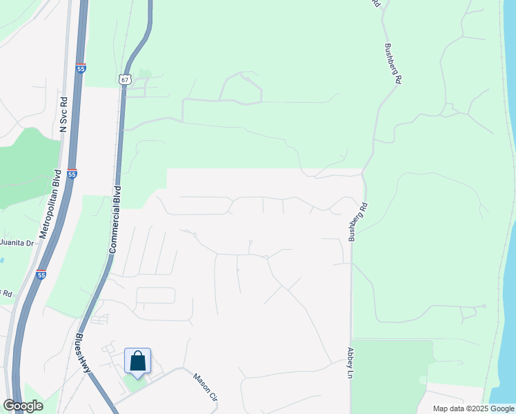 map of restaurants, bars, coffee shops, grocery stores, and more near 105 Chardonnay Court in Pevely