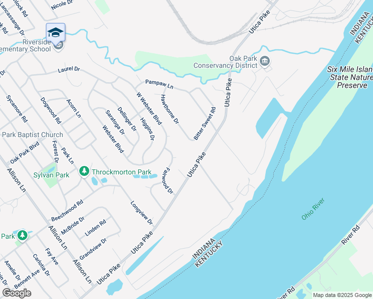 map of restaurants, bars, coffee shops, grocery stores, and more near 122-124 Bitter Sweet Rd in Jeffersonville