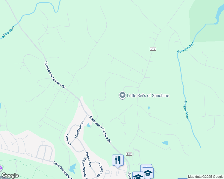 map of restaurants, bars, coffee shops, grocery stores, and more near 12633 Osborne Drive in Fredericksburg