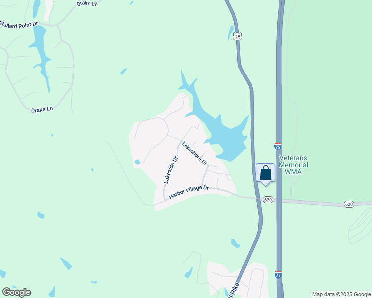 map of restaurants, bars, coffee shops, grocery stores, and more near 214 Lakeshore Drive in Georgetown