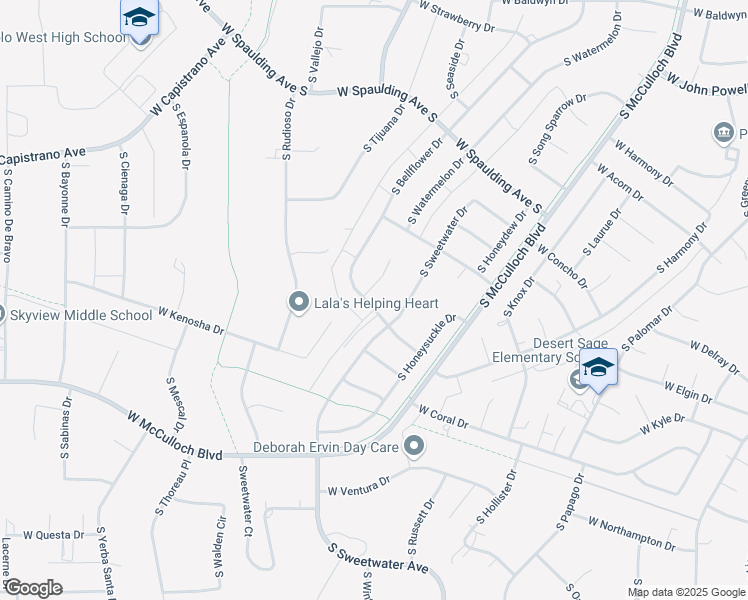 map of restaurants, bars, coffee shops, grocery stores, and more near 485 West Bellflower Drive in Pueblo West