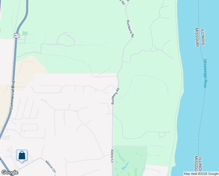 map of restaurants, bars, coffee shops, grocery stores, and more near 23 Bordeaux Court in Pevely