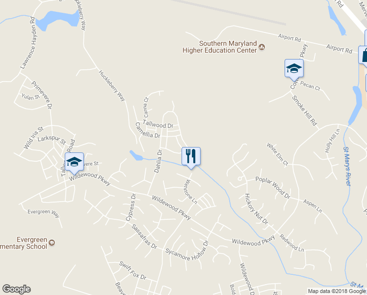 map of restaurants, bars, coffee shops, grocery stores, and more near 23314 Jonquil Lane in California