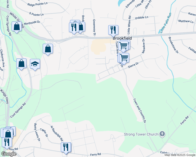 map of restaurants, bars, coffee shops, grocery stores, and more near 702 Clint Lane in Fredericksburg