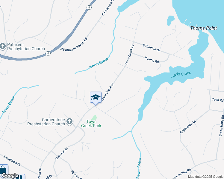map of restaurants, bars, coffee shops, grocery stores, and more near 23244 Town Creek Drive in Lexington Park