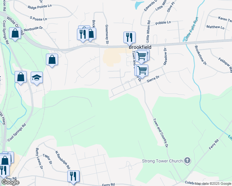 map of restaurants, bars, coffee shops, grocery stores, and more near 526 Clint Lane in Fredericksburg