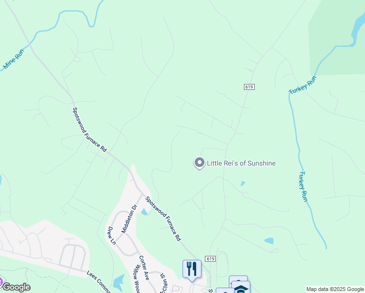 map of restaurants, bars, coffee shops, grocery stores, and more near 12633 Osborne Drive in Fredericksburg