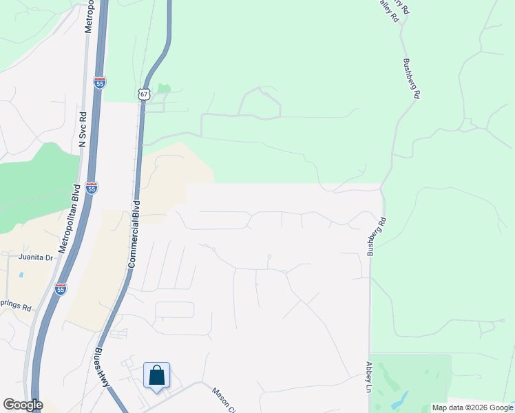 map of restaurants, bars, coffee shops, grocery stores, and more near 1212 Riesling Lane in Pevely