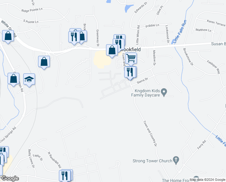 map of restaurants, bars, coffee shops, grocery stores, and more near 110 Bonair Street in Fredericksburg