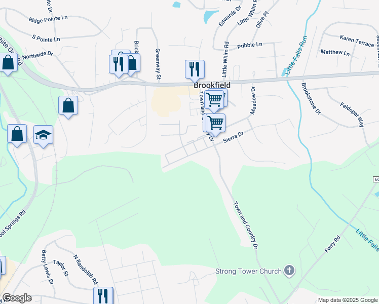 map of restaurants, bars, coffee shops, grocery stores, and more near 111 Bonair Street in Fredericksburg
