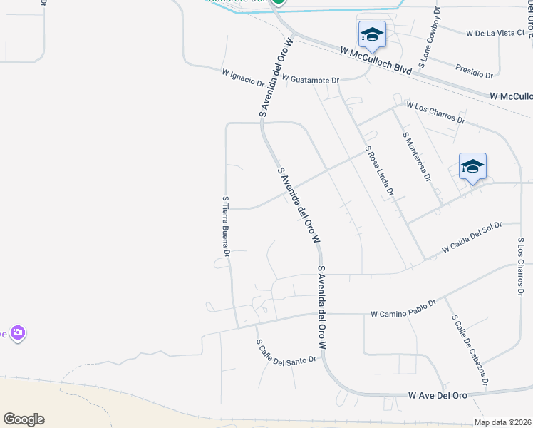 map of restaurants, bars, coffee shops, grocery stores, and more near 1542 West Plaza De Los Leones Drive in Pueblo West