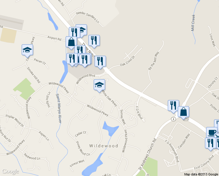map of restaurants, bars, coffee shops, grocery stores, and more near 44708 Beechwood Court in California